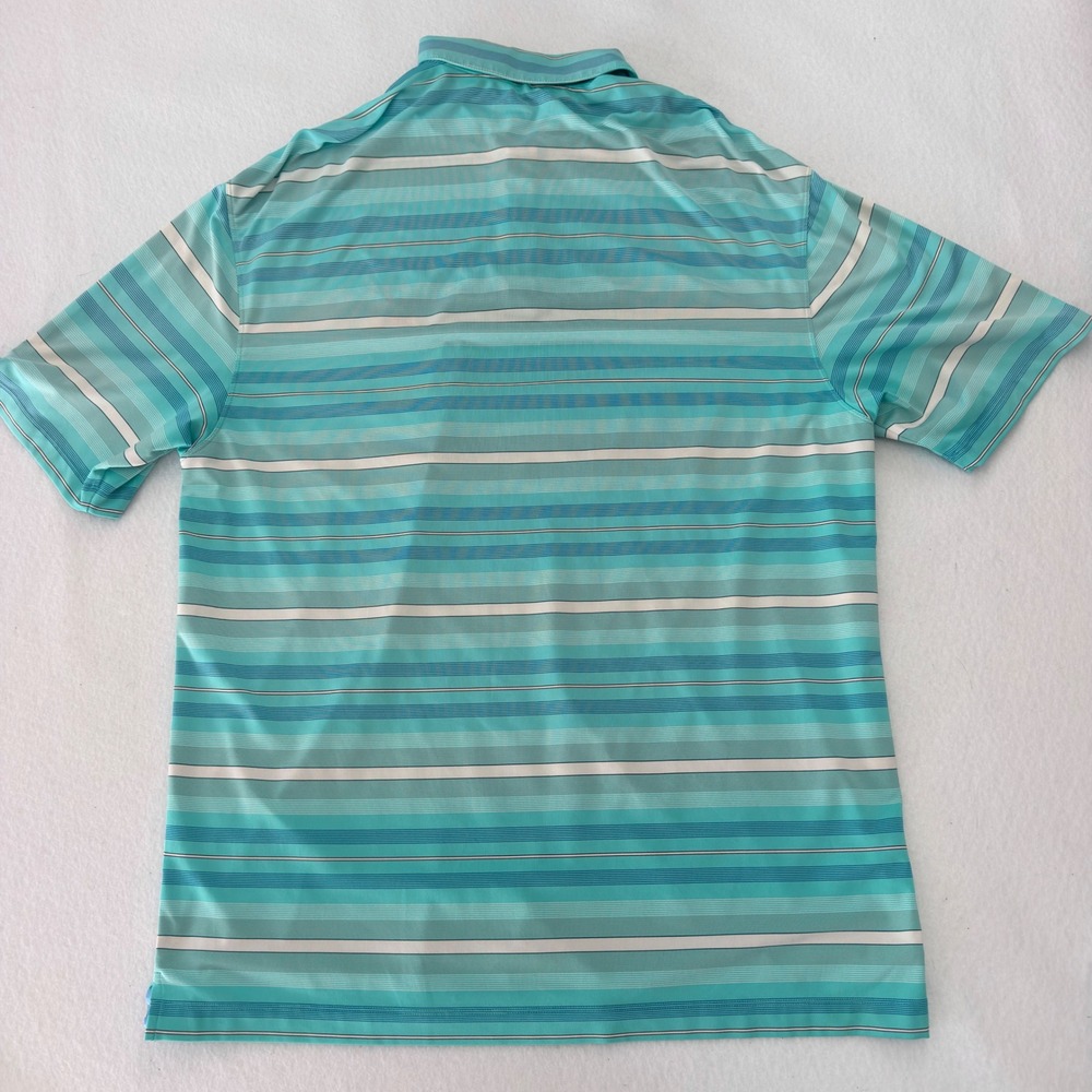 Nike Golf Glen Kernan Club Dri-FIT Polo Shirt Mens Large Teal Blue Striped Logo - Picture 4 of 6
